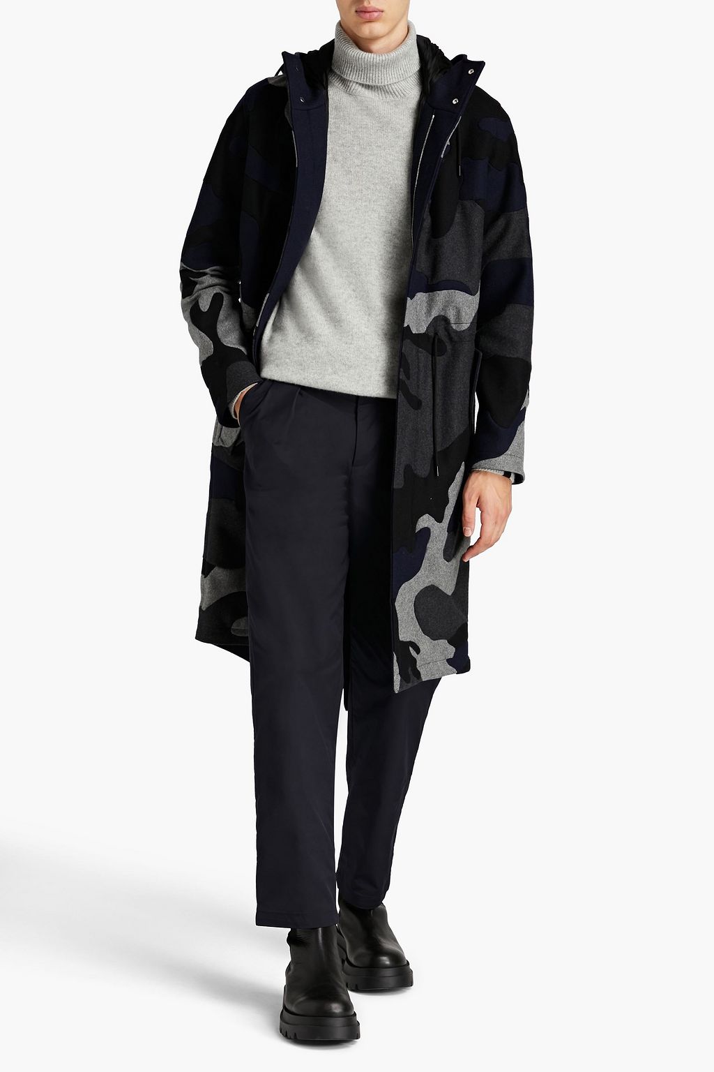 VALENTINO Pleated twill straight-leg pants