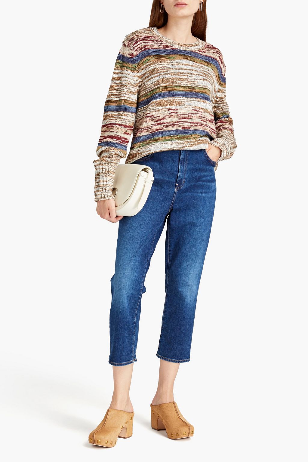 VERONICA BEARD Cropped high-rise kick-flare jeans