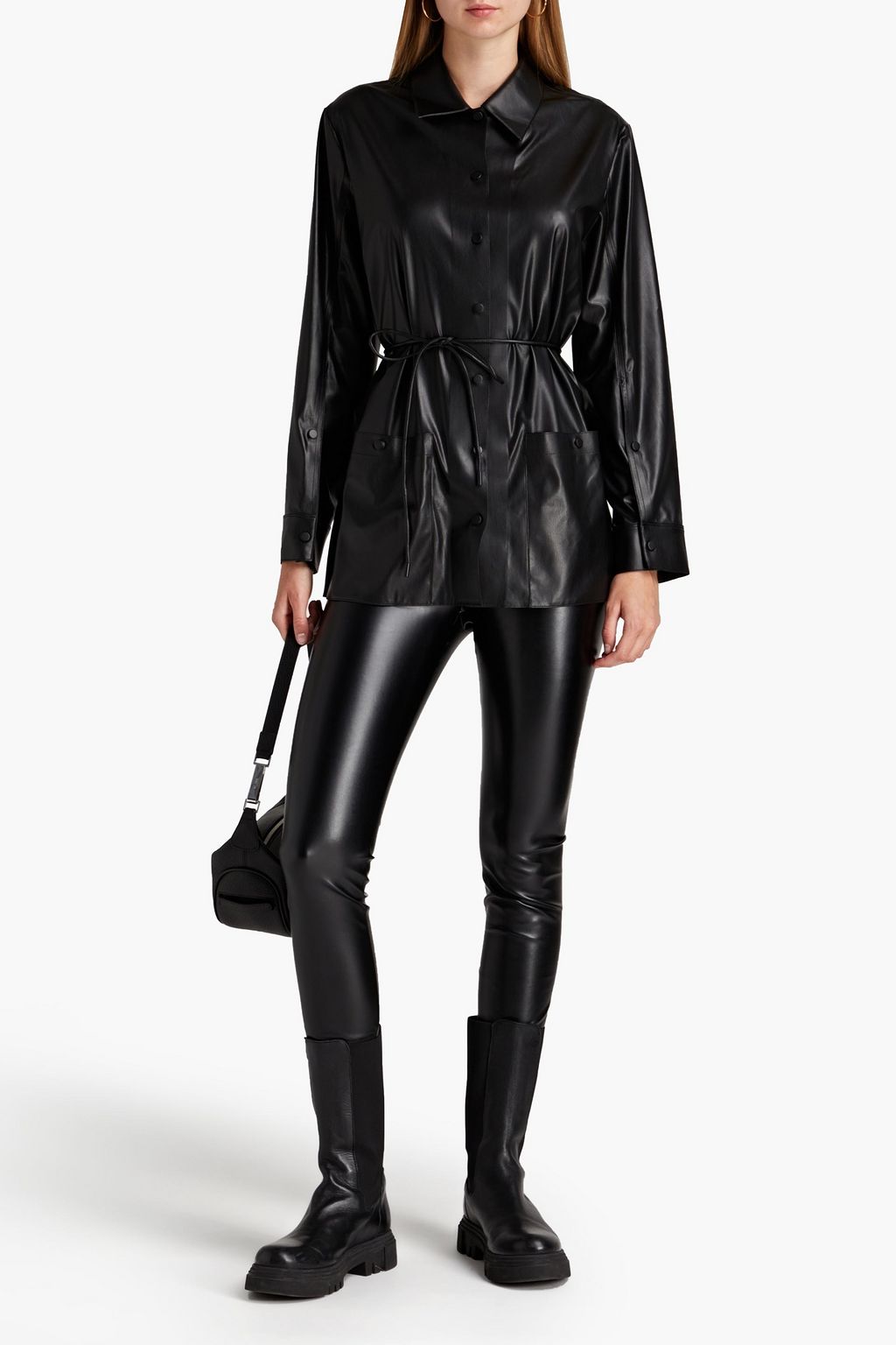 THEORY Faux leather shirt THE