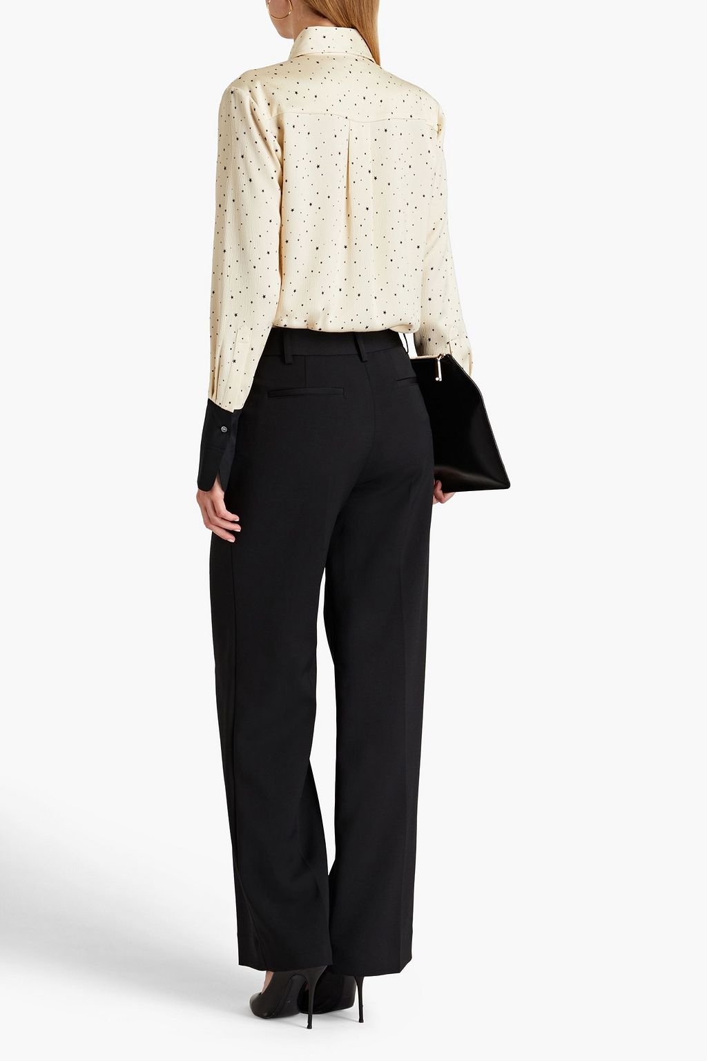VICTORIA, VICTORIA BECKHAM Printed hammered-crepe shirt