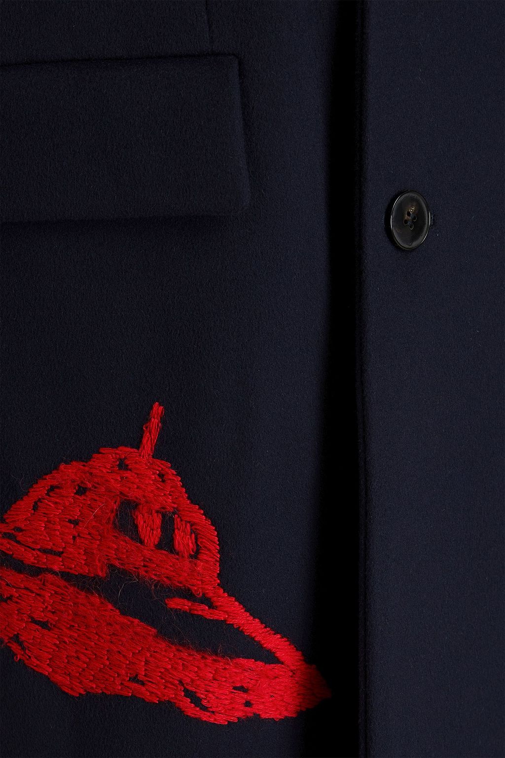 VALENTINO GARAVANI WITH UNDERCOVER Double-breasted embroidered wool and cashmere-blend felt coat