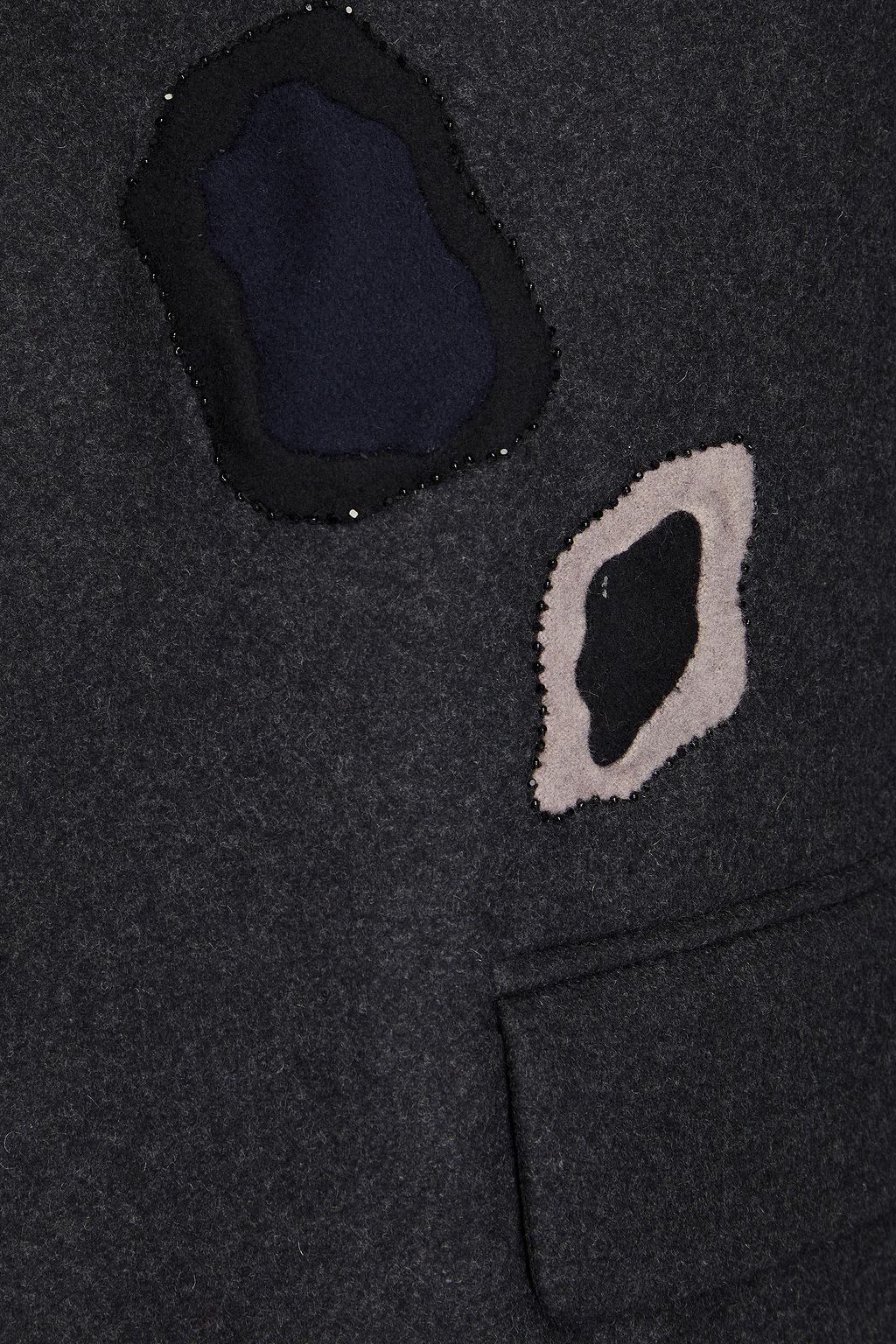 VALENTINO GARAVANI Crystal-embellished intarsia wool-blend felt coat