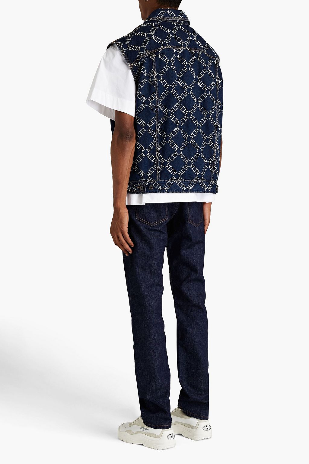 VALENTINO Denim-jacquard vest