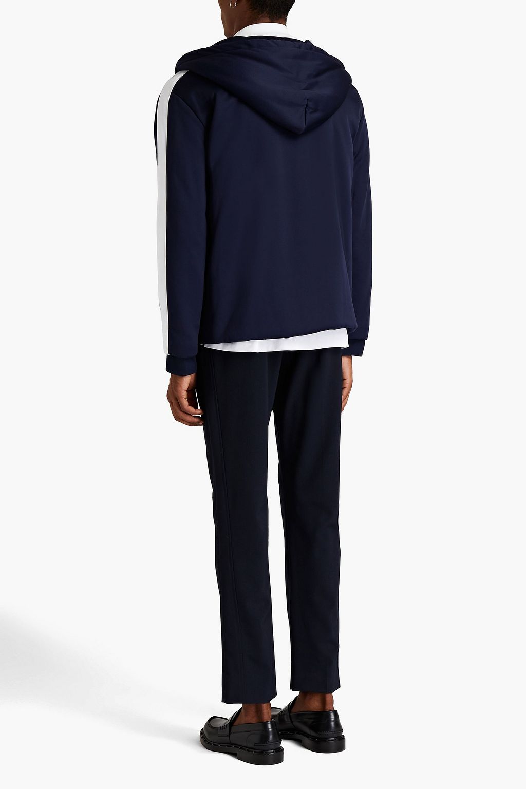 VALENTINO GARAVANI Embellished jersey zip-up hoodie