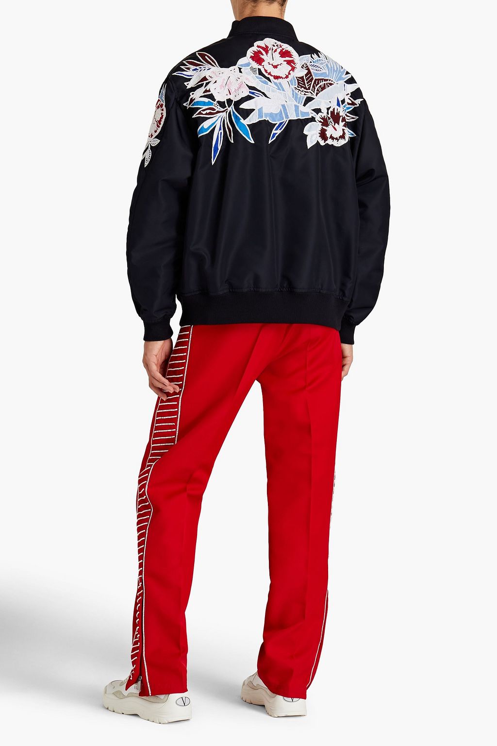 VALENTINO GARAVANI Oversized embroidered gabardine bomber jacket