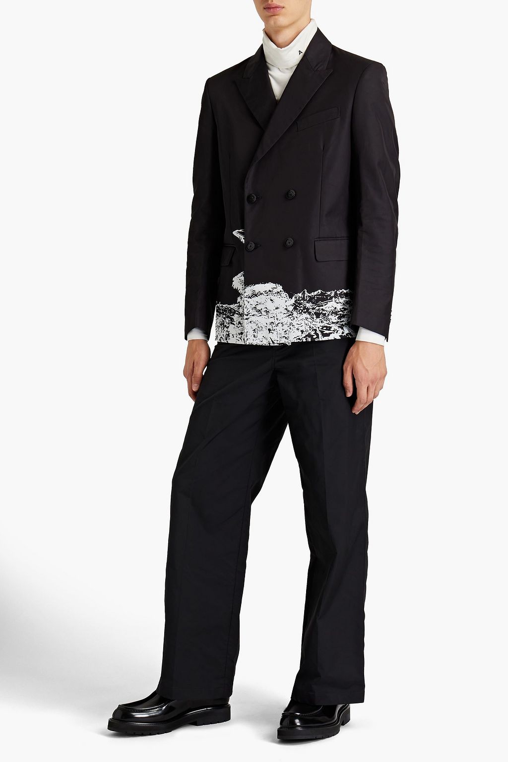 VALENTINO GARAVANI WITH UNDERCOVER Double-breasted printed twill blazer