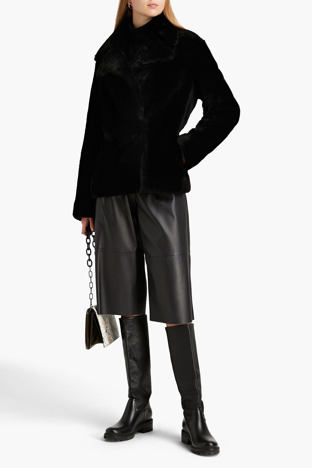 THEORY Clairene shearling biker jacket