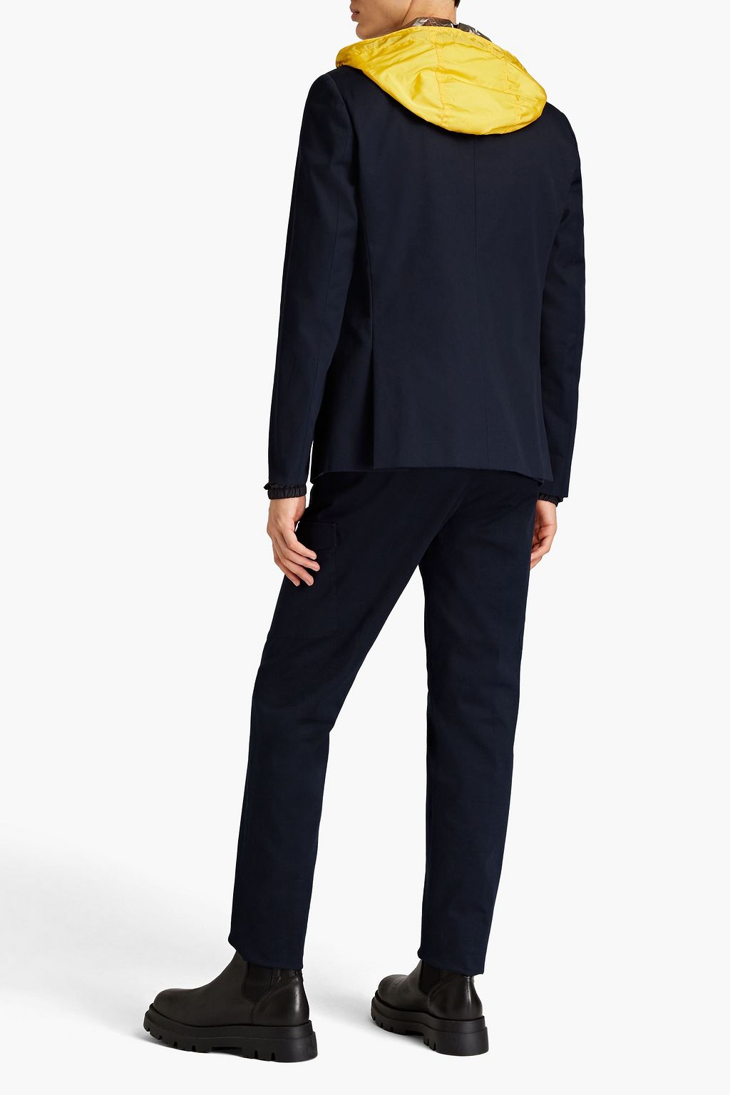 VALENTINO GARAVANI Shell-trimmed cotton-twill hooded blazer