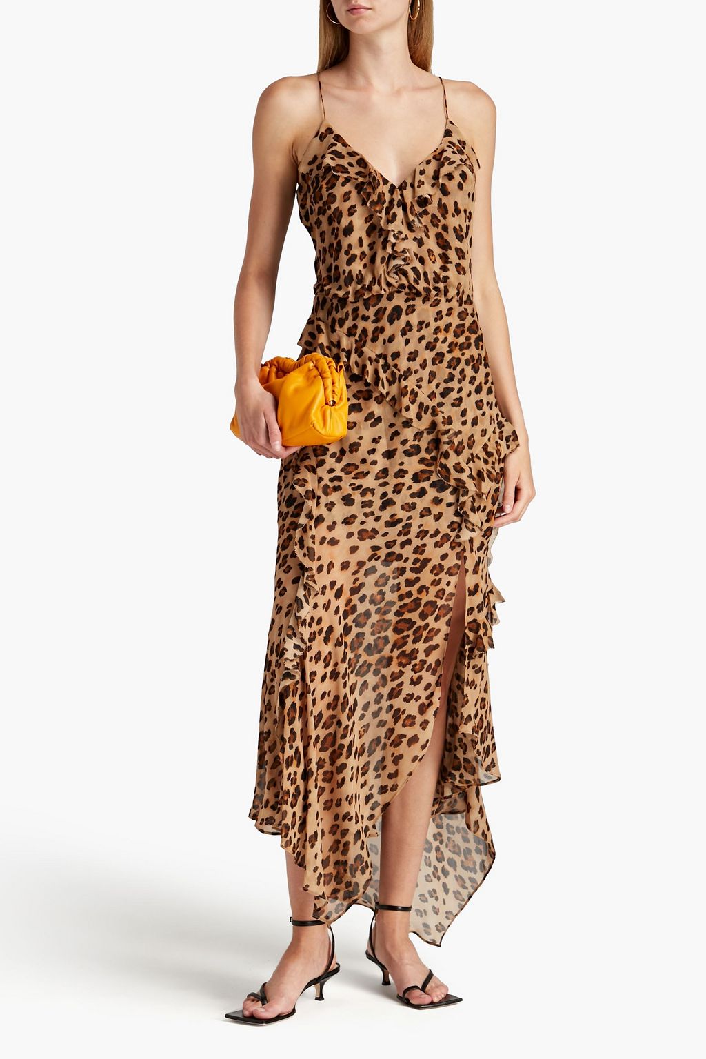 VERONICA BEARD Avenel ruffled leopard-print silk-chiffon maxi dress