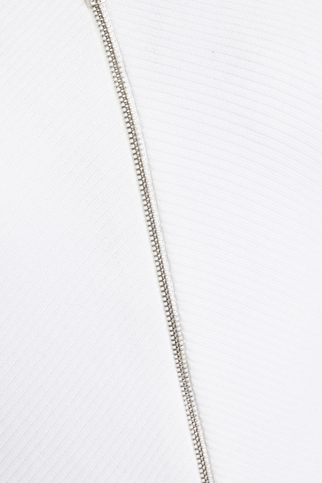 ALEXANDER WANG Asymmetric ribbed cotton zip-up top