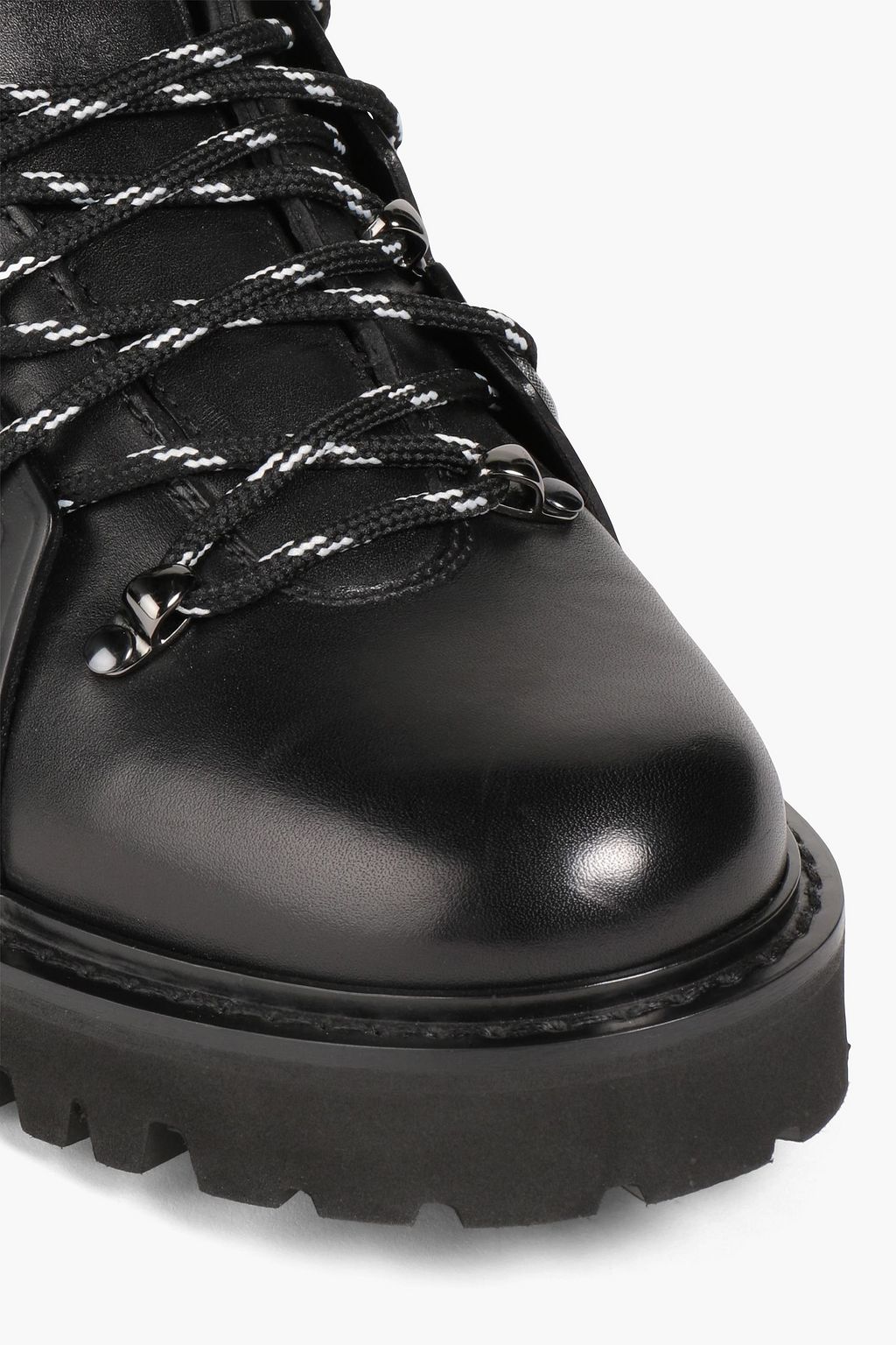 VALENTINO GARAVANI Logo-embroidered leather hiking boots