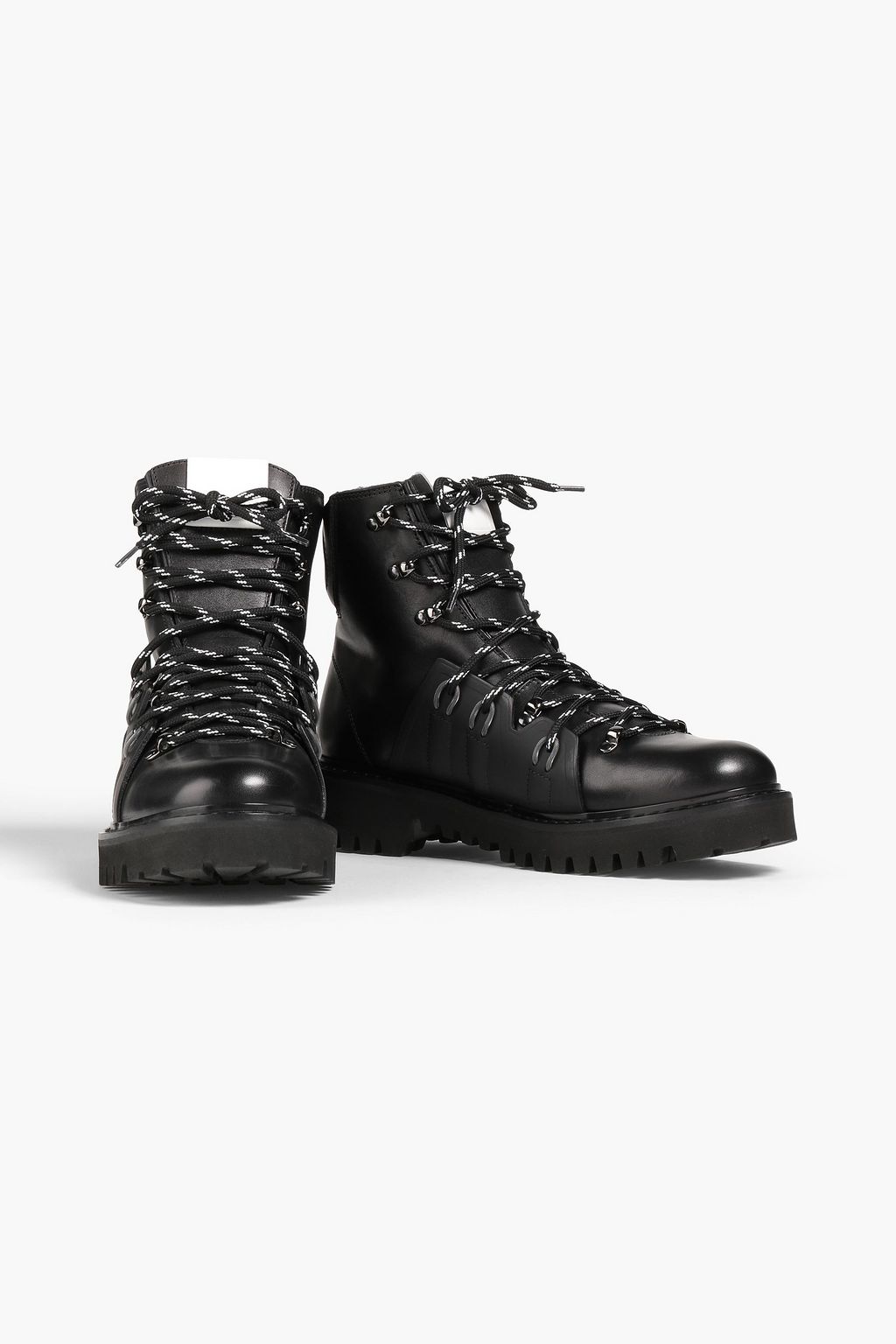 VALENTINO GARAVANI Logo-embroidered leather hiking boots