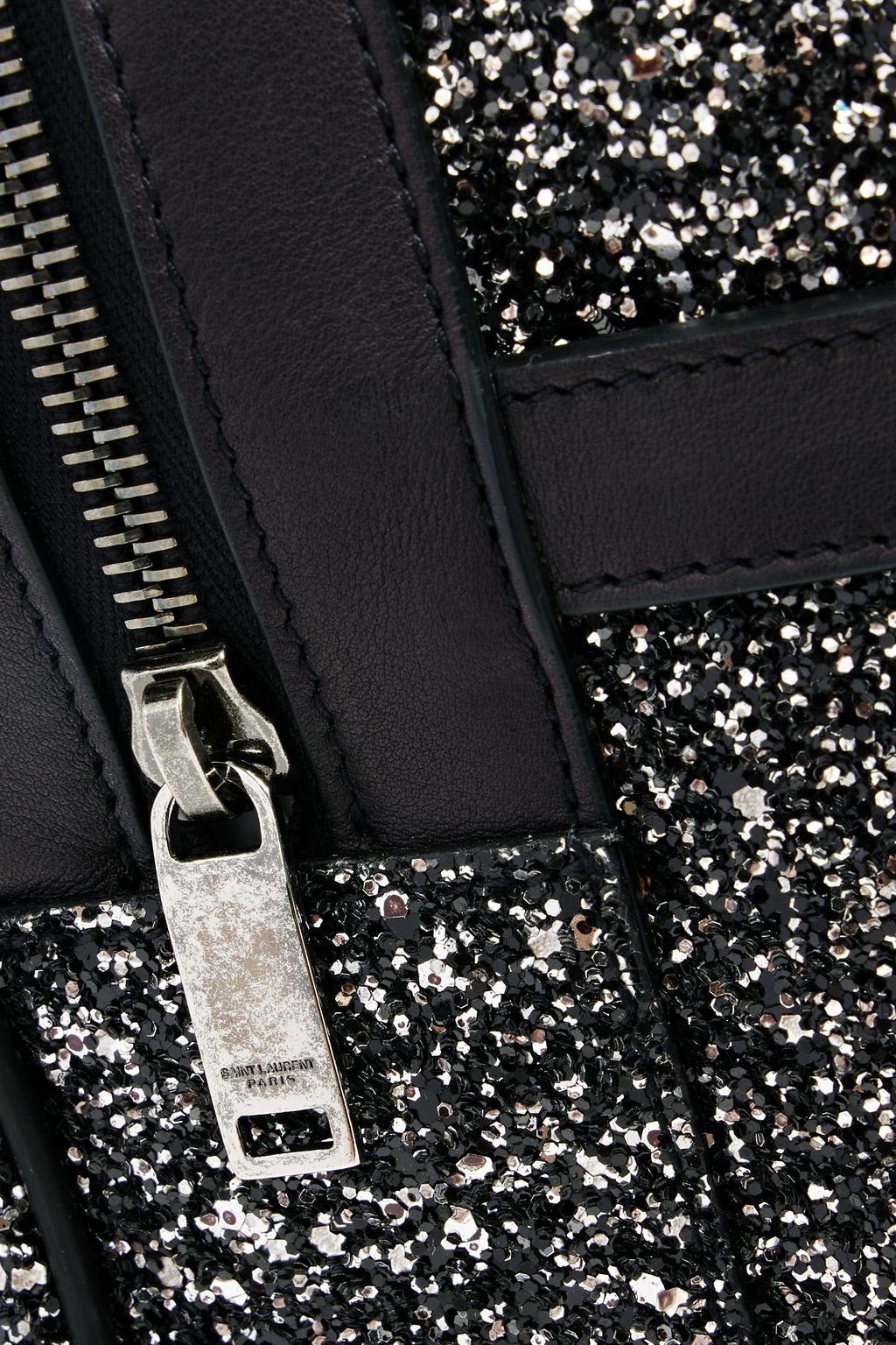 SAINT LAURENT City Gym glittered leather weekend bag