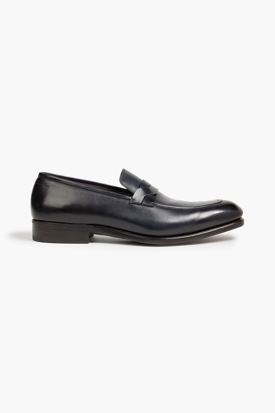 Ferragamo Tramezza Leather Penny Loafers In Black