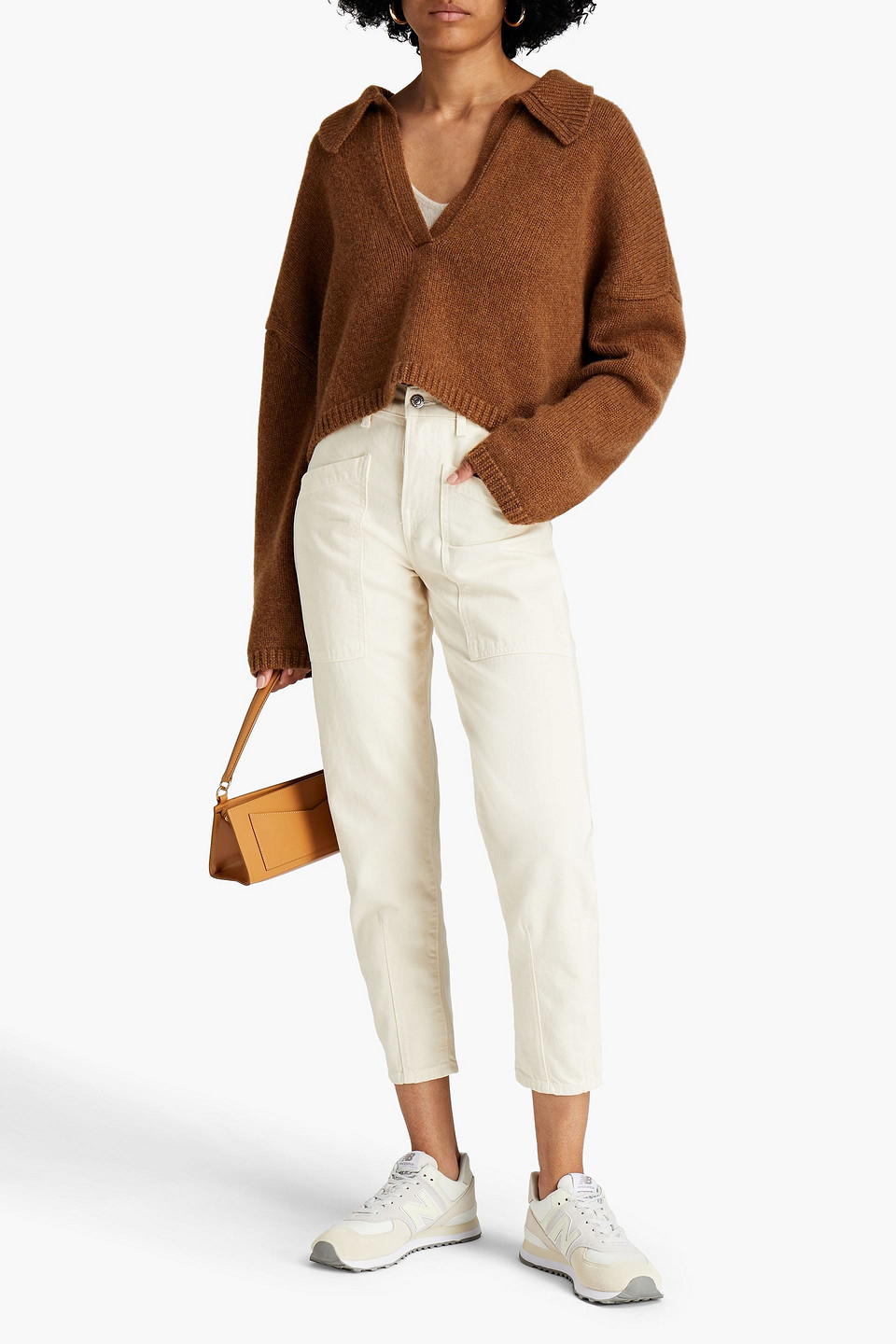 Veronica Beard Charlie Cropped High-rise Tapered Jeans In White