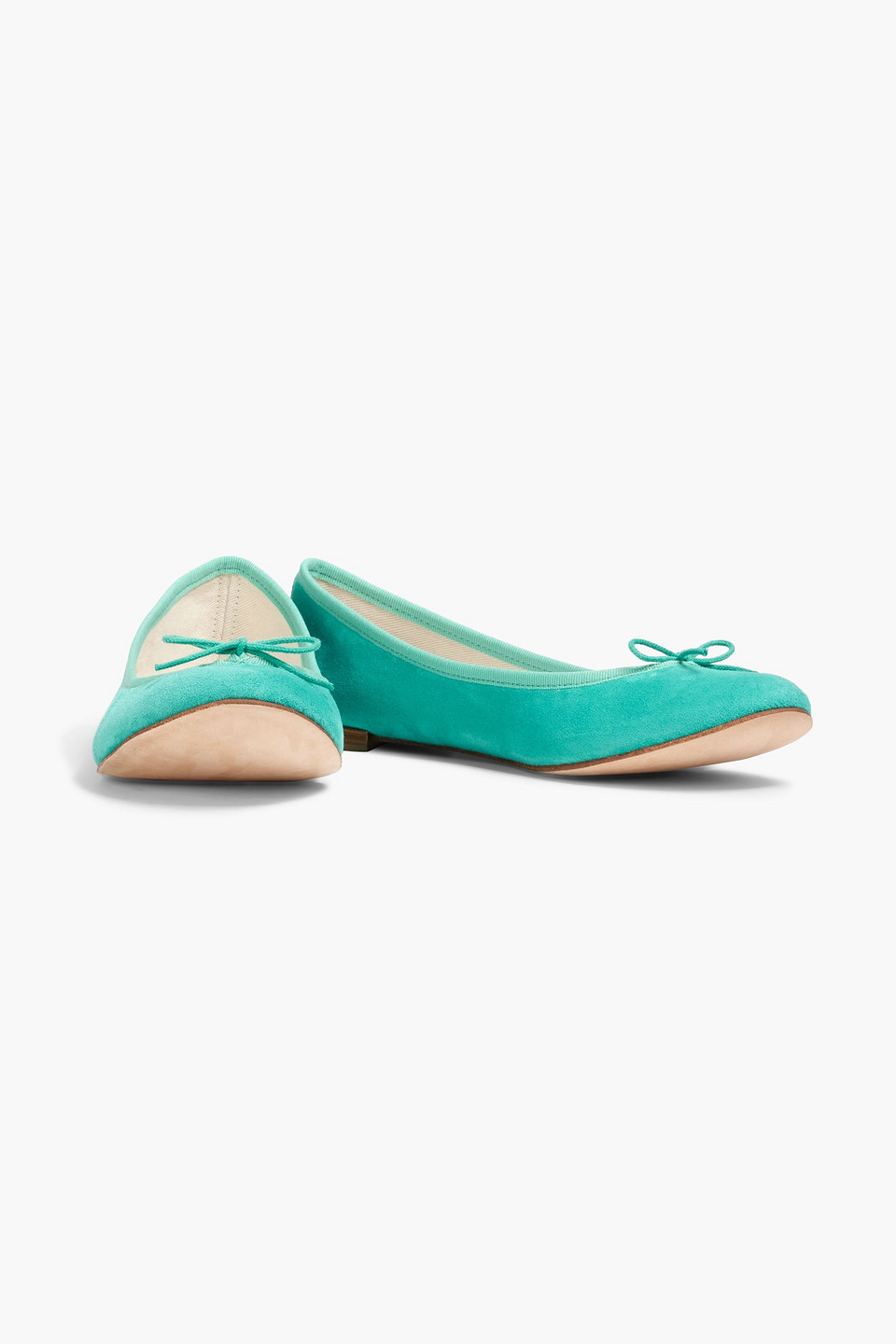 Repetto Suede Ballet Flats In Turquoise