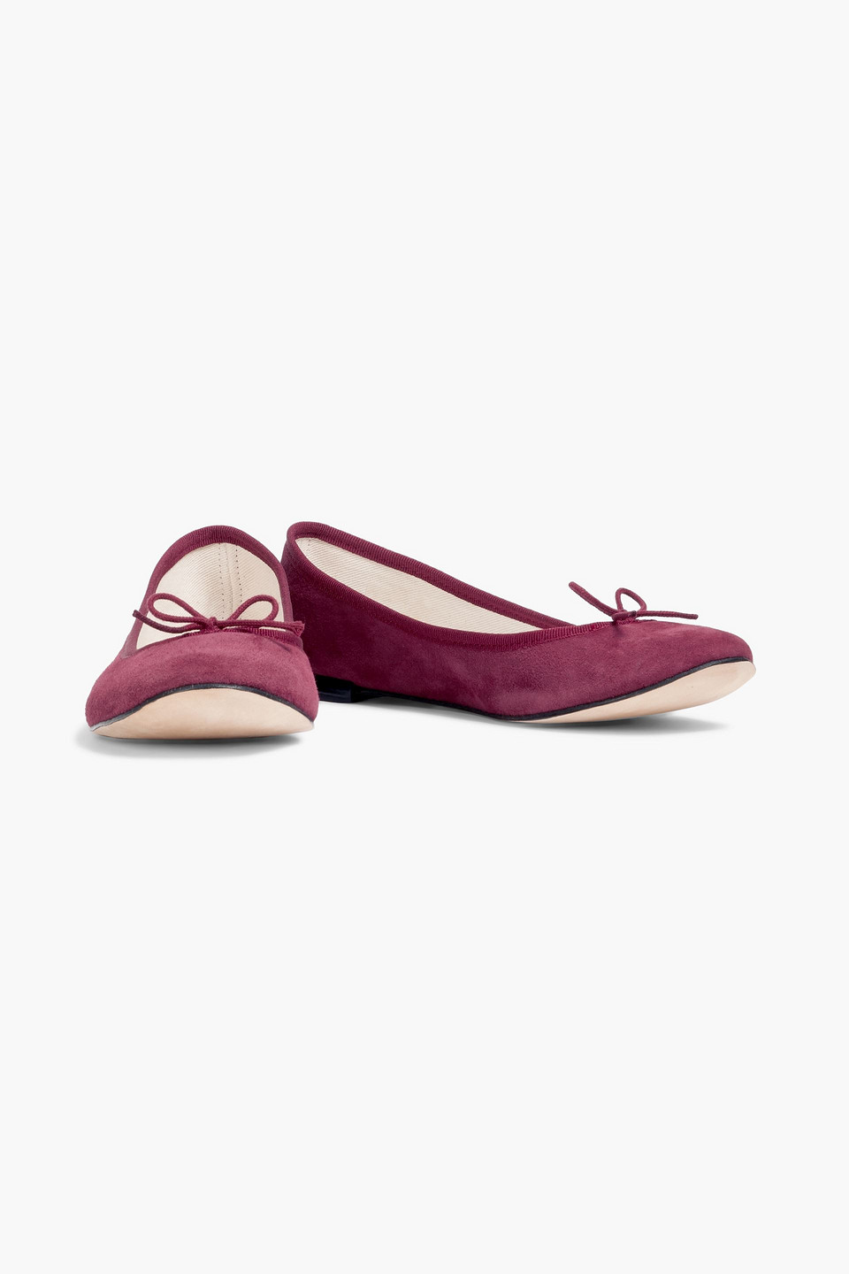 Repetto Suede Ballet Flats In Claret