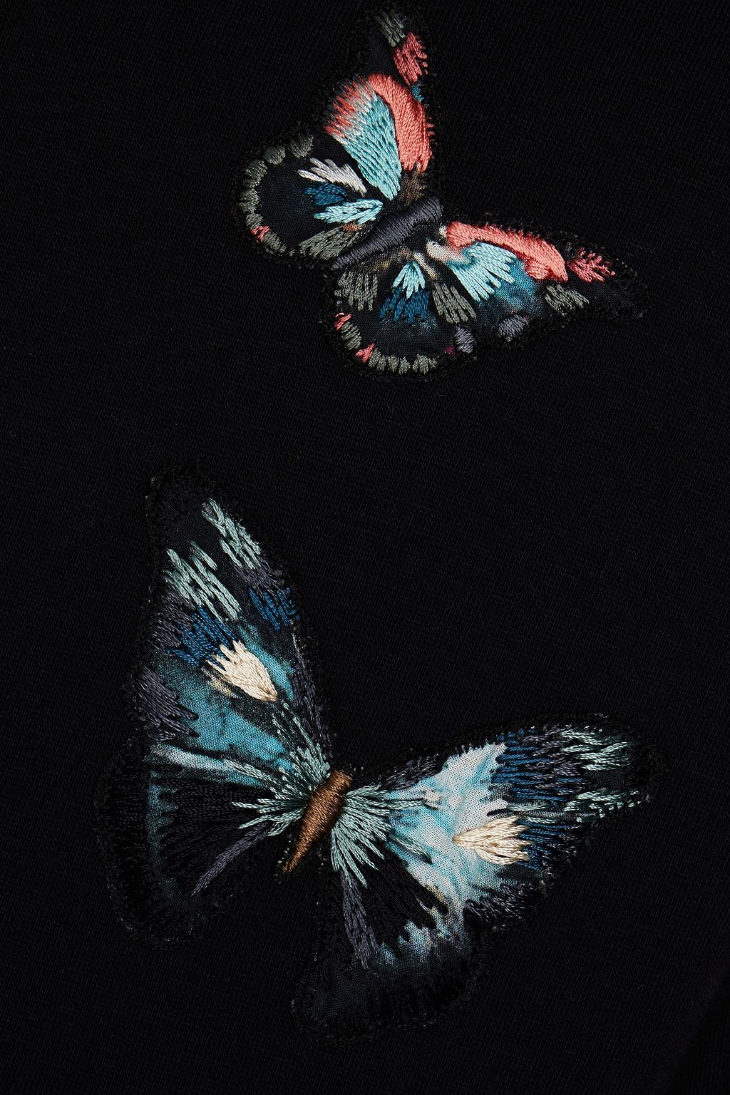 VALENTINO GARAVANI Embellished French cotton-terry sweatshirt