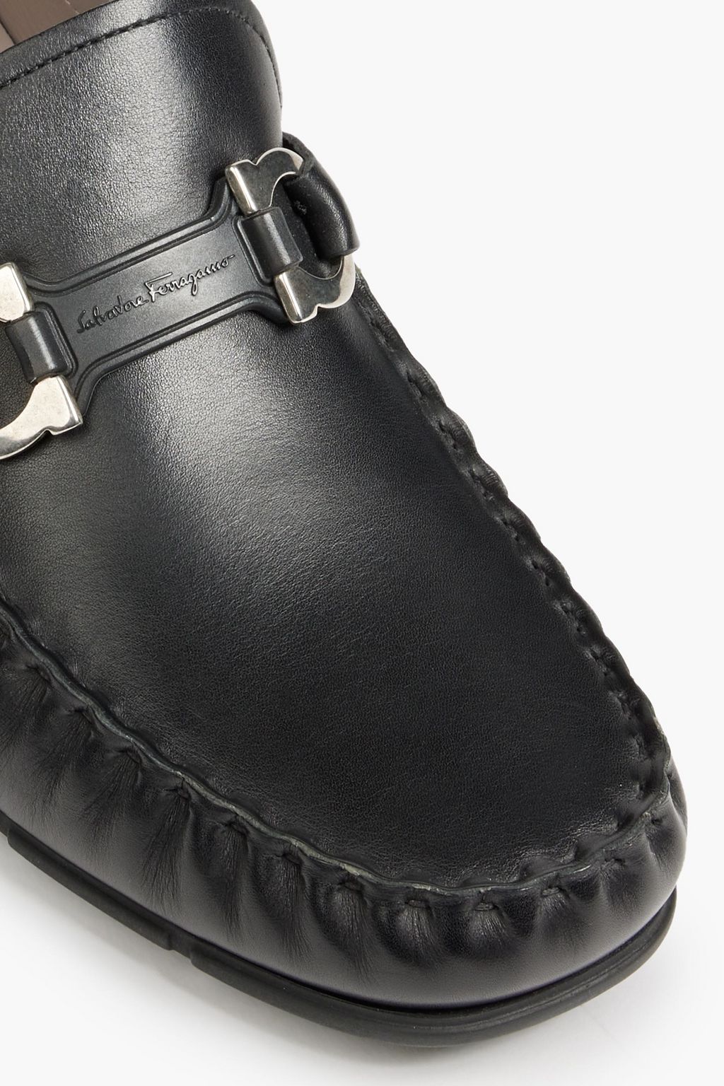 Salvatore Ferragamo - Tasby Leather Driving Shoes Black - US 7