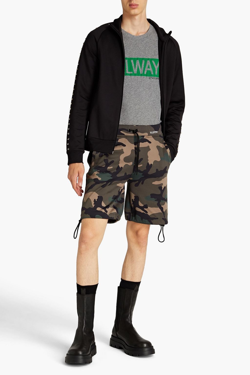 VALENTINO GARAVANI Shorts aus Jersey mit Camouflage-Print