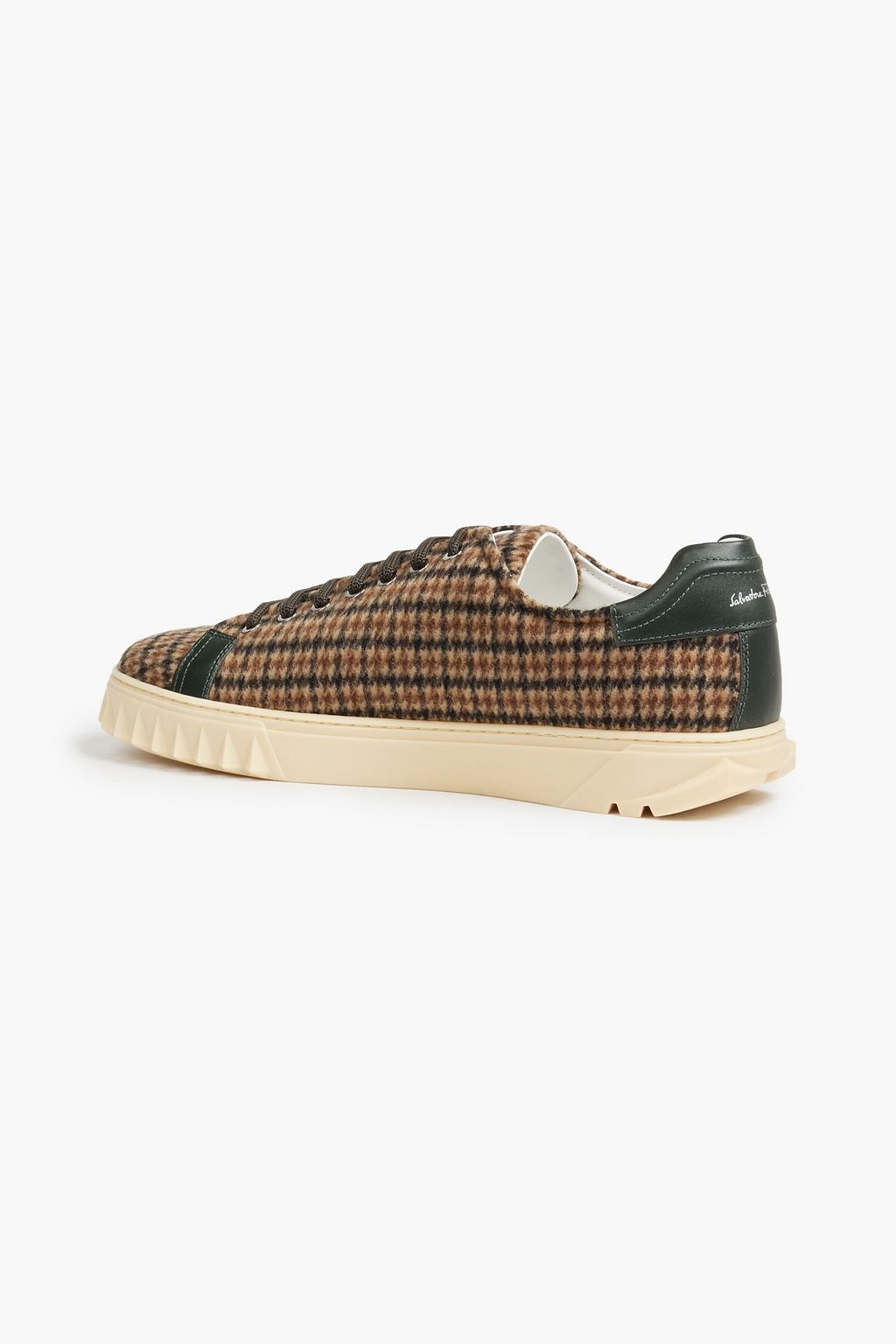 FERRAGAMO Houndstooth felt sneakers