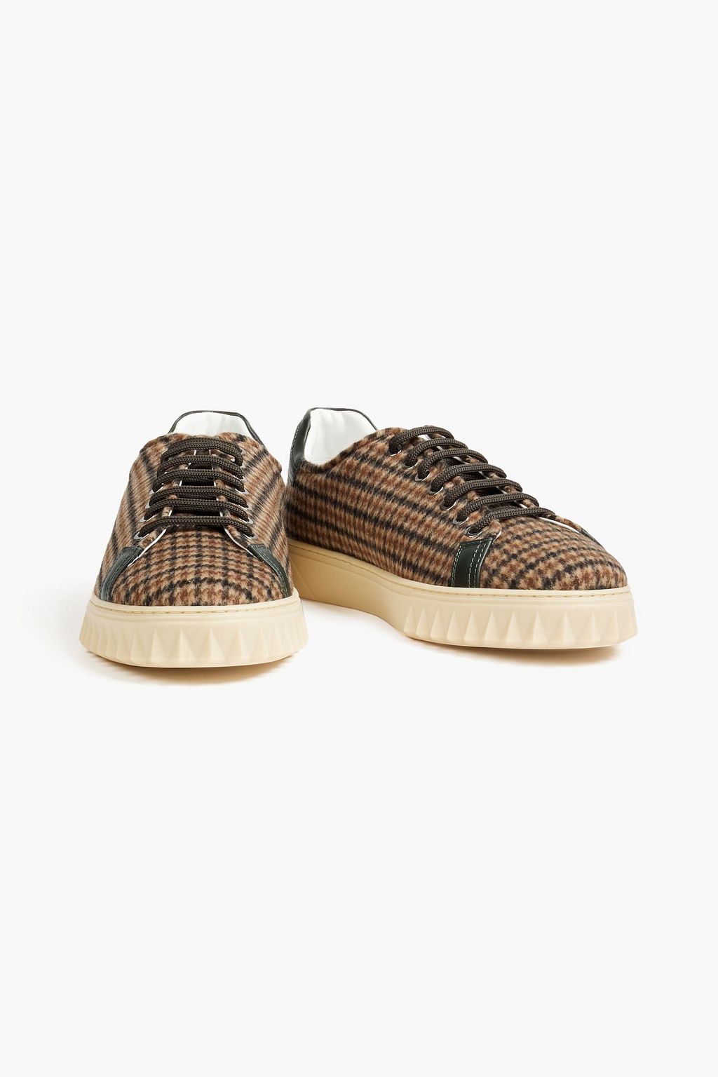 FERRAGAMO Houndstooth felt sneakers