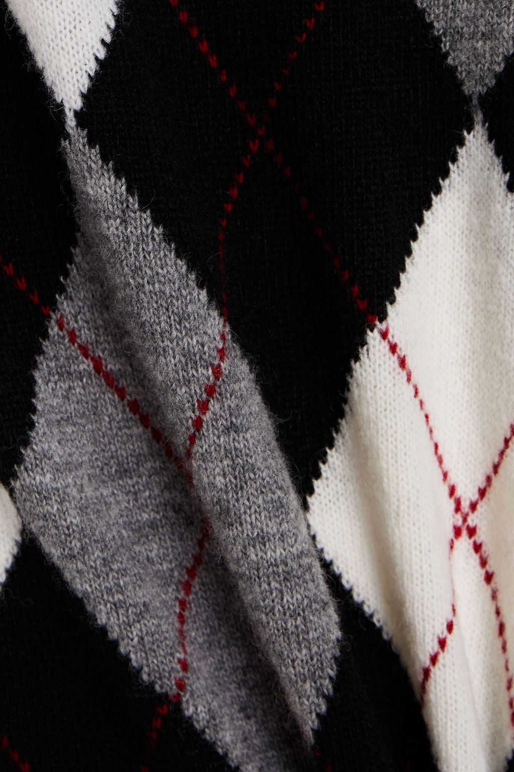 VALENTINO Studded argyle wool sweater