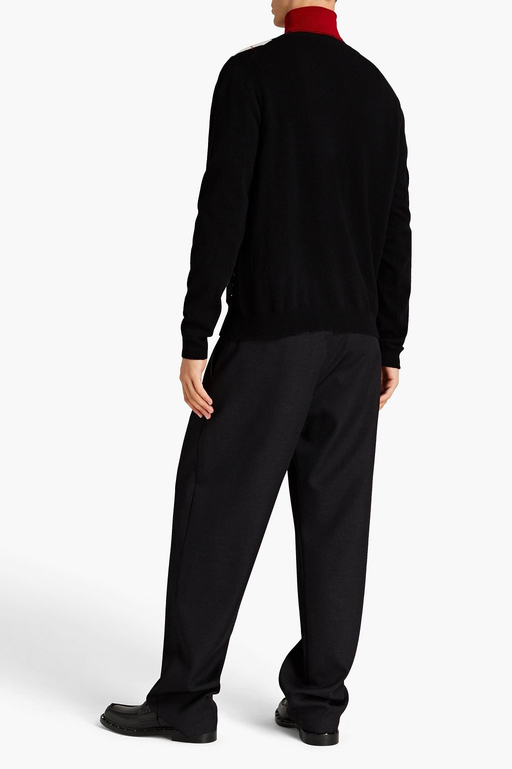 VALENTINO Studded argyle wool sweater
