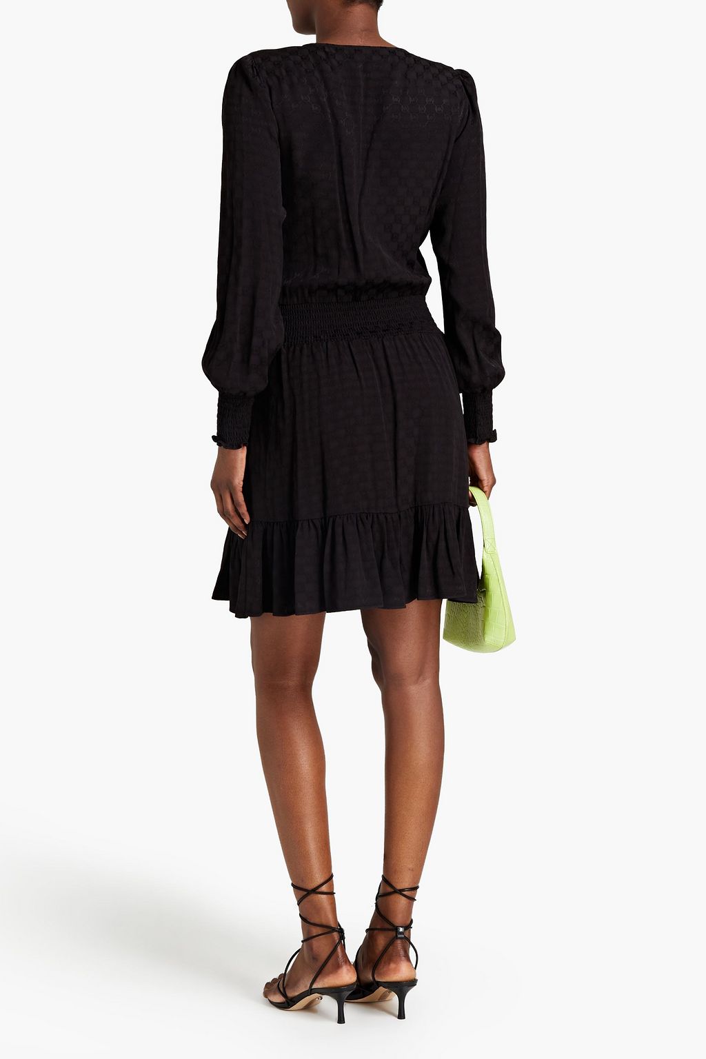 MICHAEL MICHAEL KORS Wrap-effect gathered logo-print dress