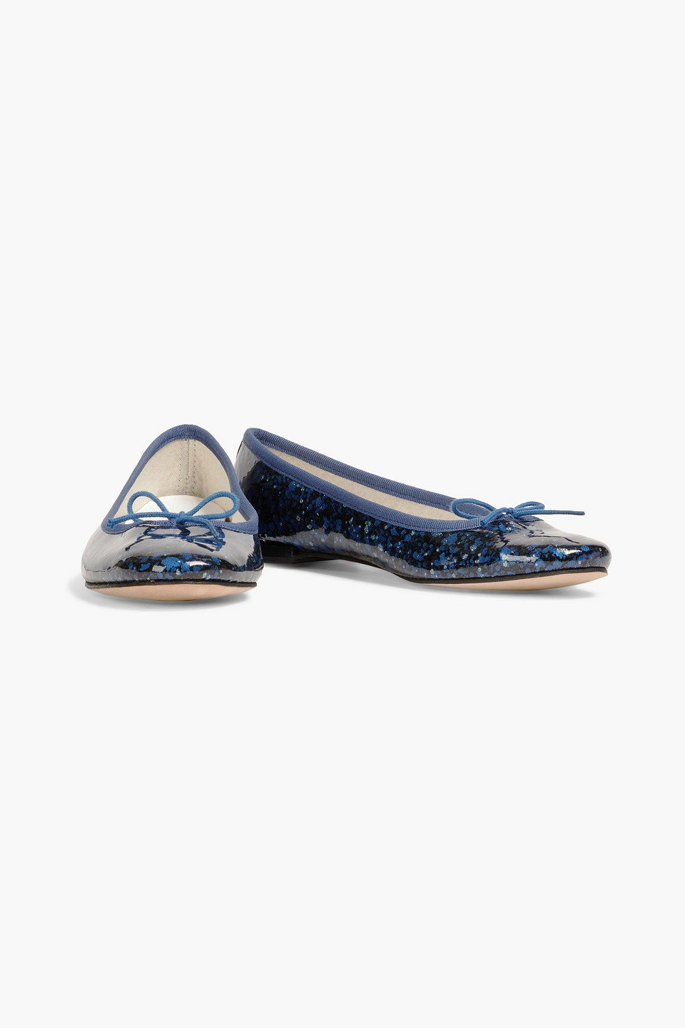 Repetto Printed Patent-leather Ballet Flats In Cobalt Blue