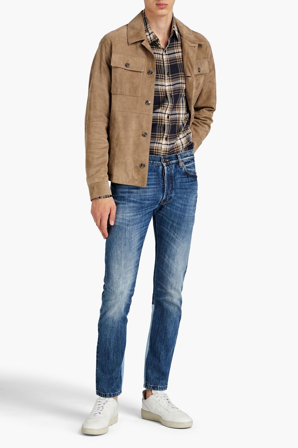 VALENTINO GARAVANI Slim-fit paneled denim jeans