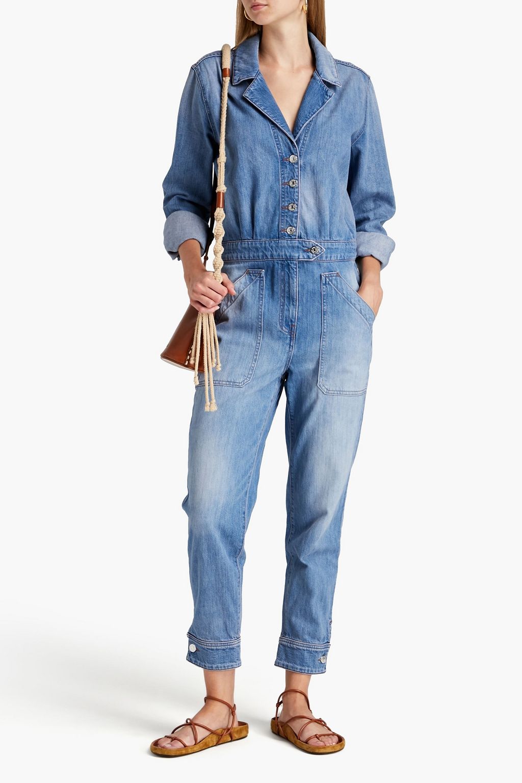 VERONICA BEARD Oaklyn faded denim jumpsuit