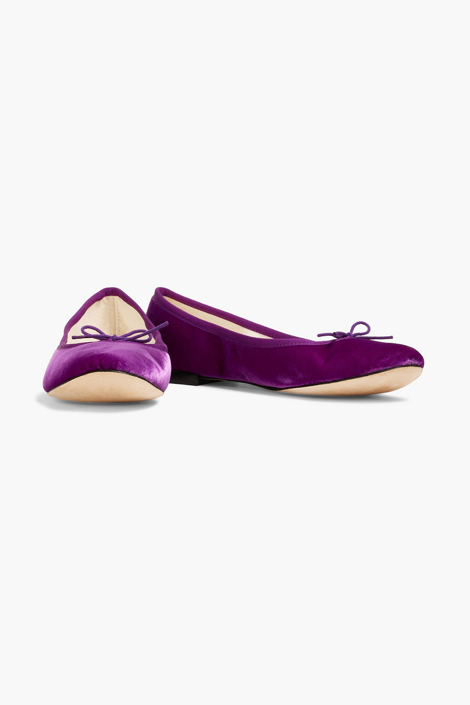 Repetto Velvet Ballet Flats In Violet