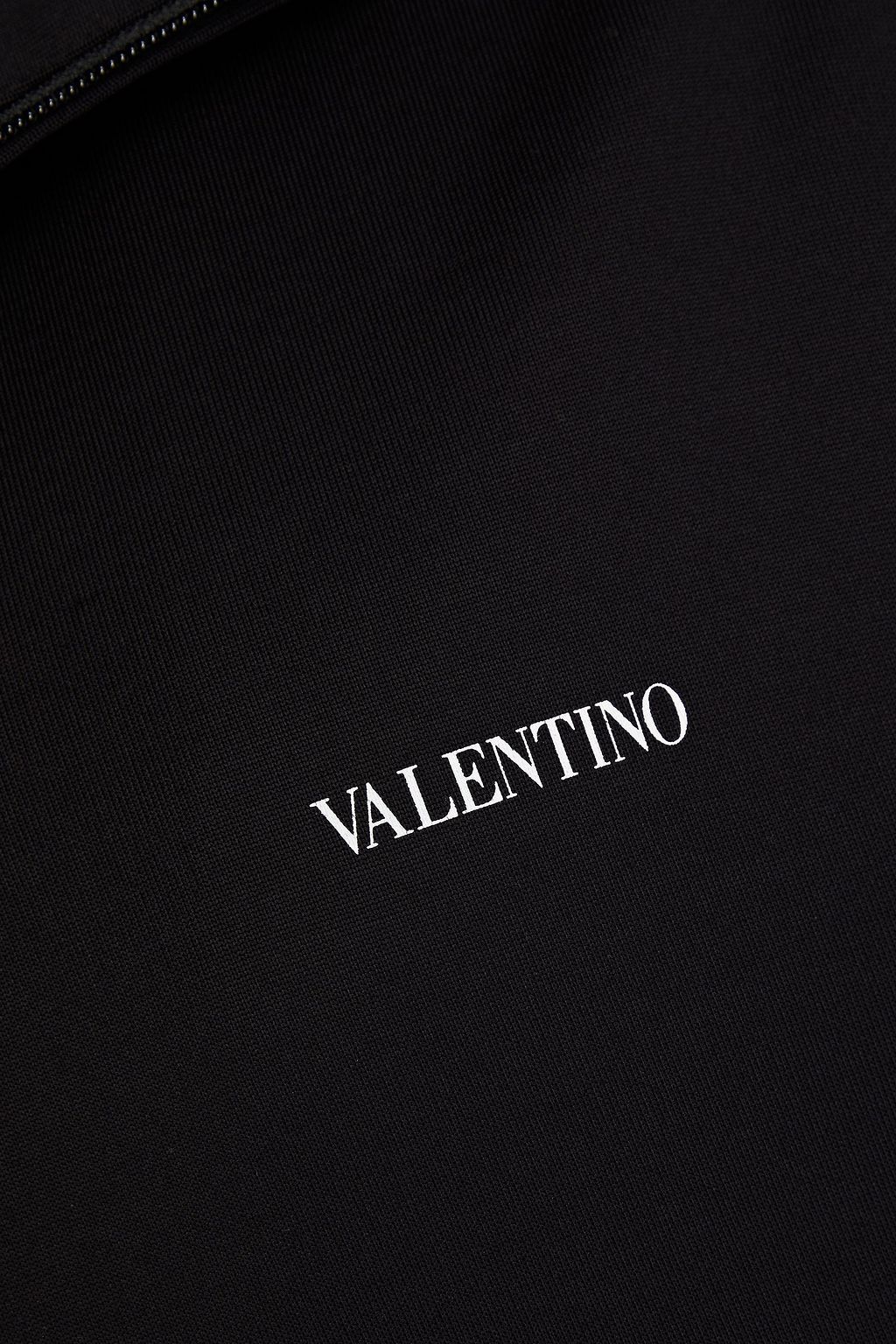 VALENTINO Rockstud printed jersey zip-up sweatshirt