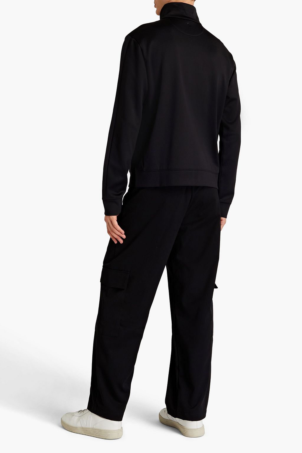 VALENTINO Rockstud printed jersey zip-up sweatshirt