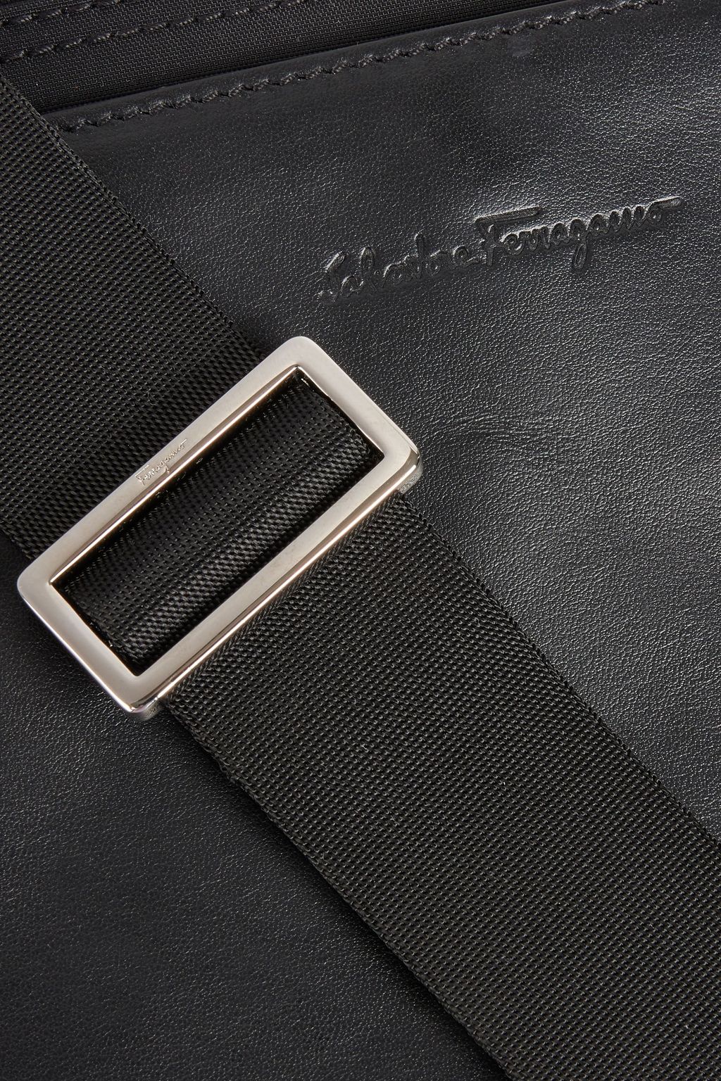 FERRAGAMO Leather and shell messenger bag
