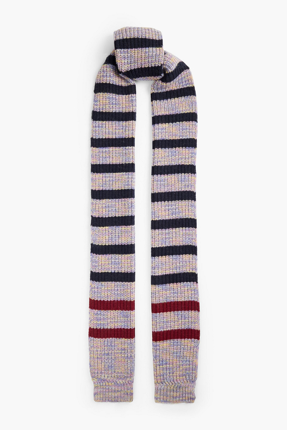 AlexaChung Striped wool-blend scarf