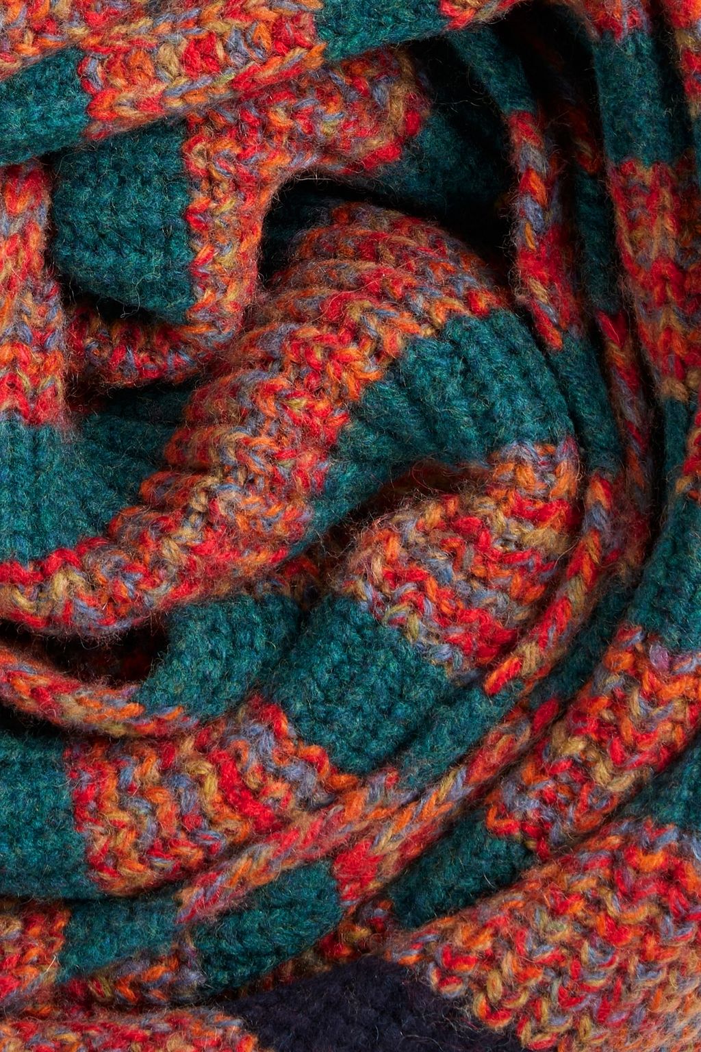 ALEXACHUNG Striped wool-blend scarf