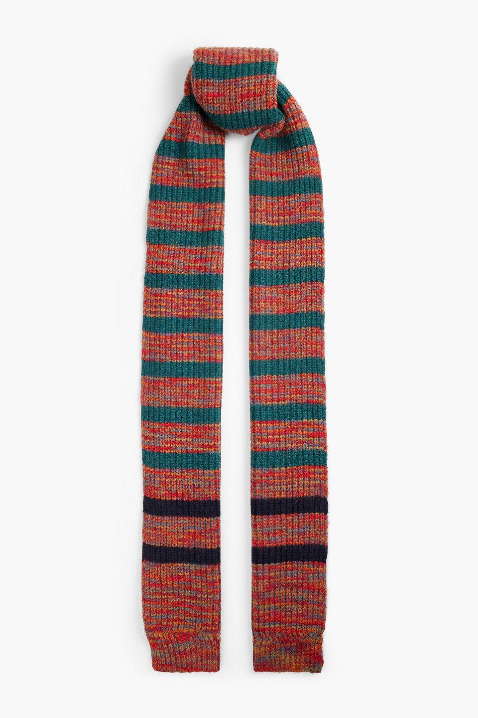 AlexaChung Striped wool-blend scarf