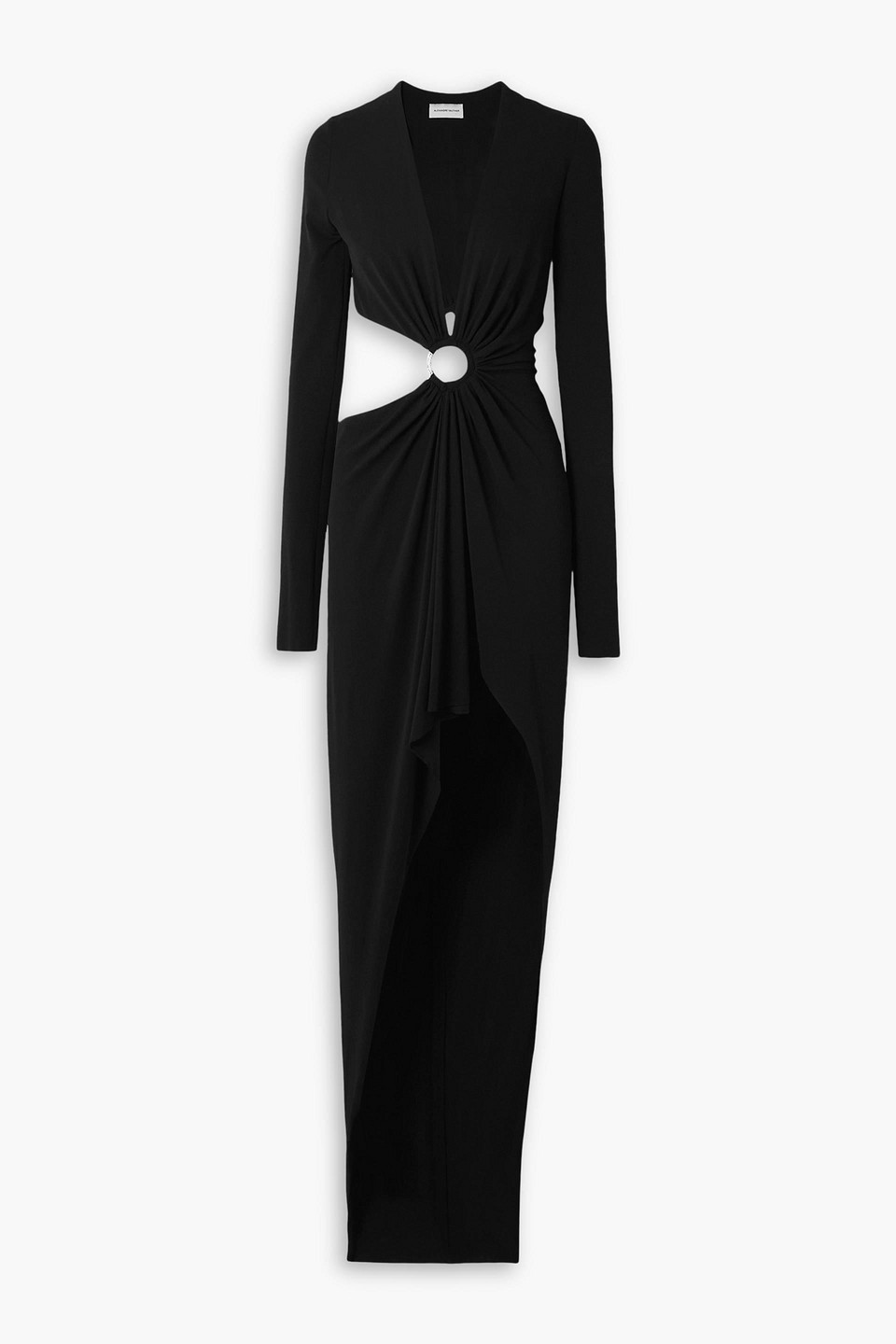 Alexandre Vauthier Asymmetric Embellished Cutout Stretch-crepe Gown In Black
