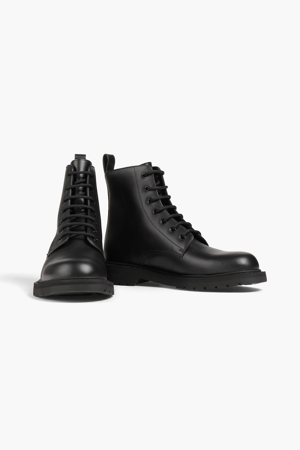 VALENTINO GARAVANI Printed leather combat boots