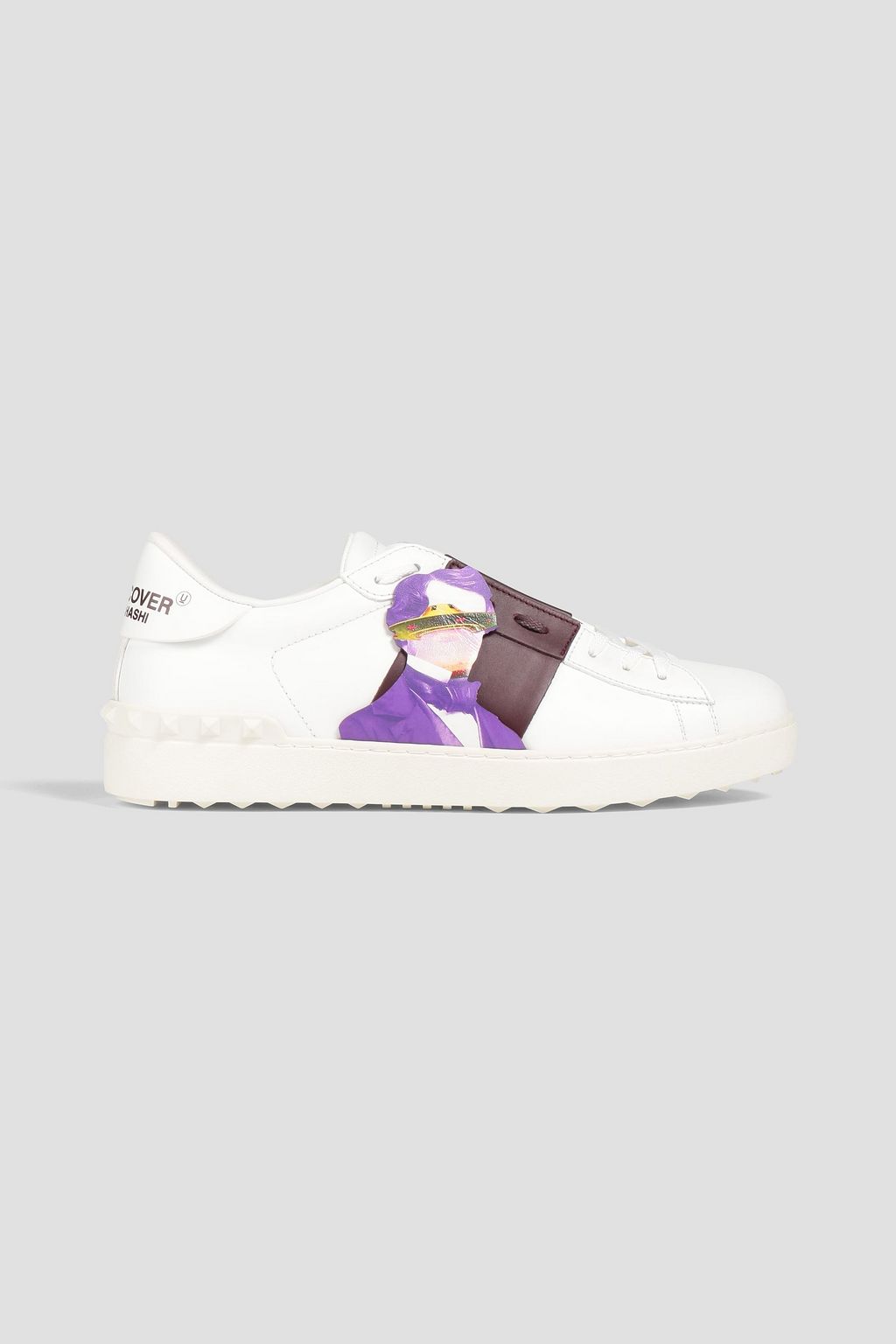 Rockstud Unaltd two-tone appliquéd leather sneakers