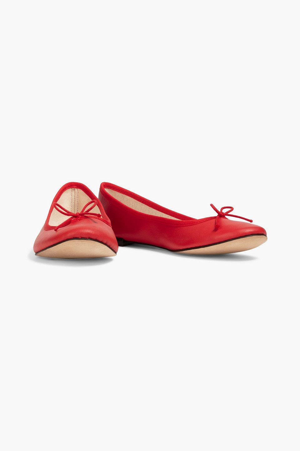 Repetto Leather Ballet Flats In Tomato Red