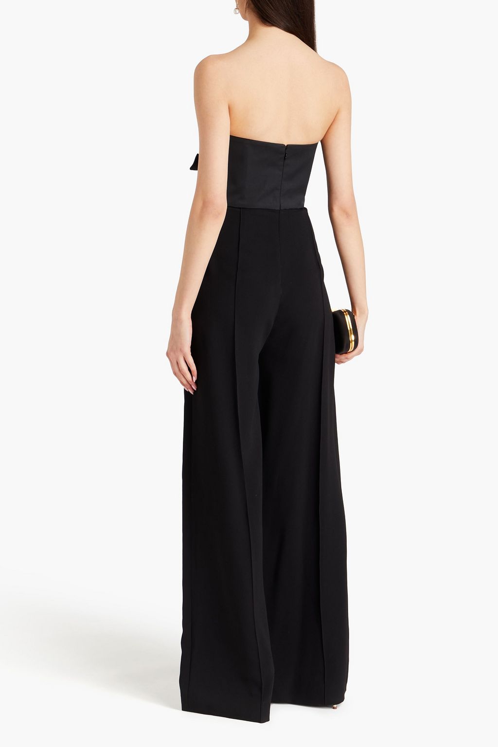 ELIE SAAB Strapless cutout taffeta wide-leg jumpsuit