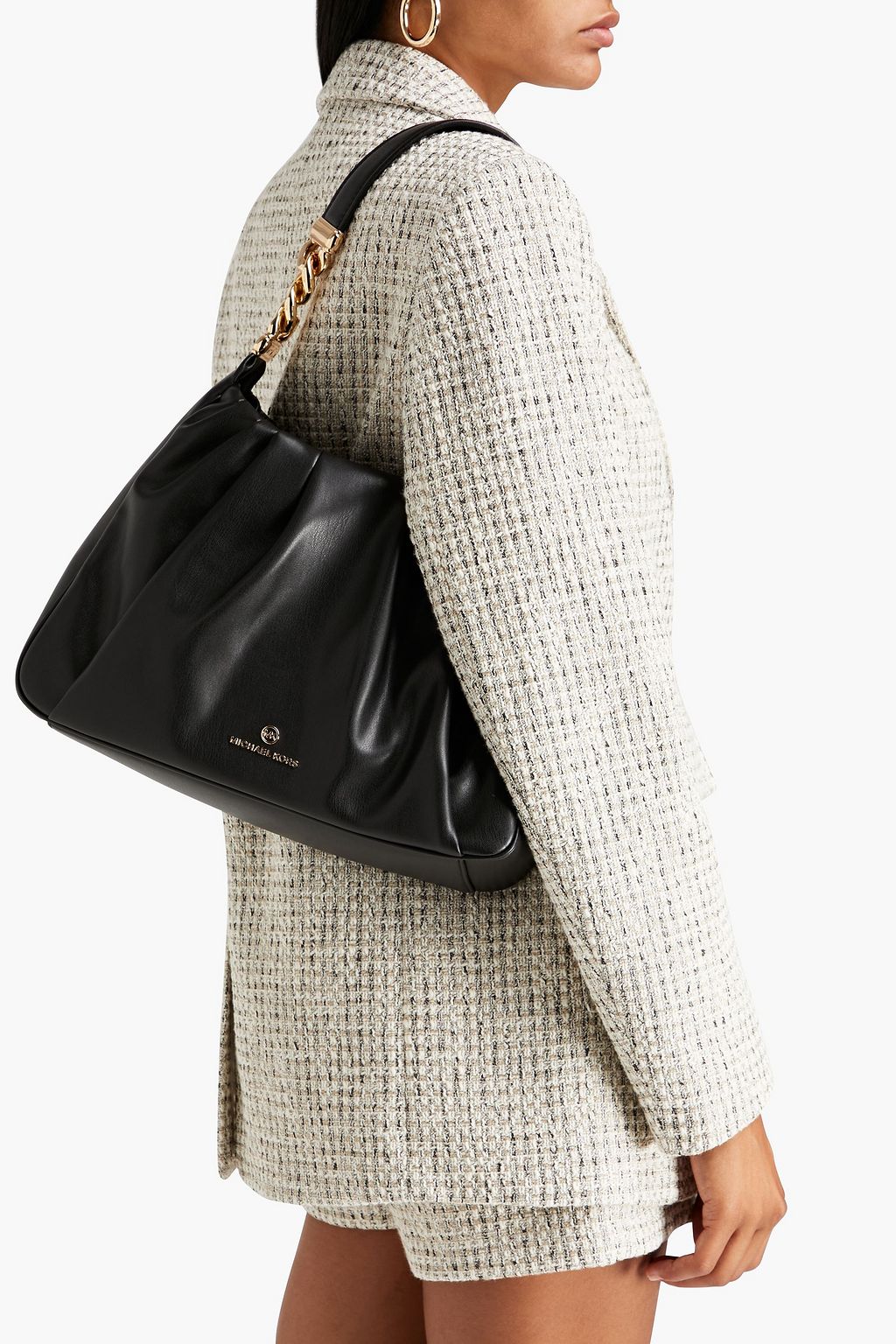 MICHAEL MICHAEL KORS Hannah pleated faux leather shoulder bag THE