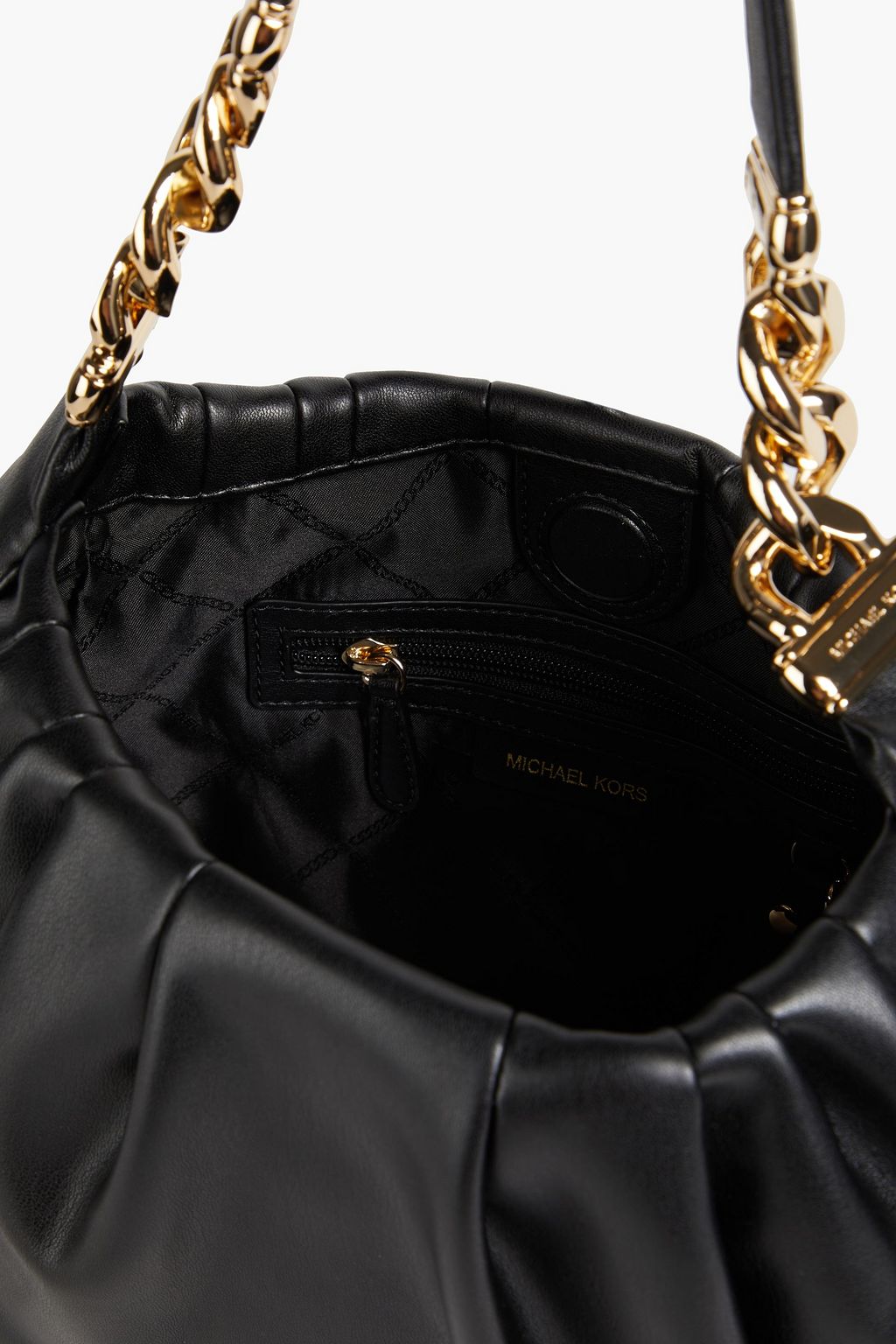 MICHAEL MICHAEL KORS Hannah pleated faux leather shoulder bag THE