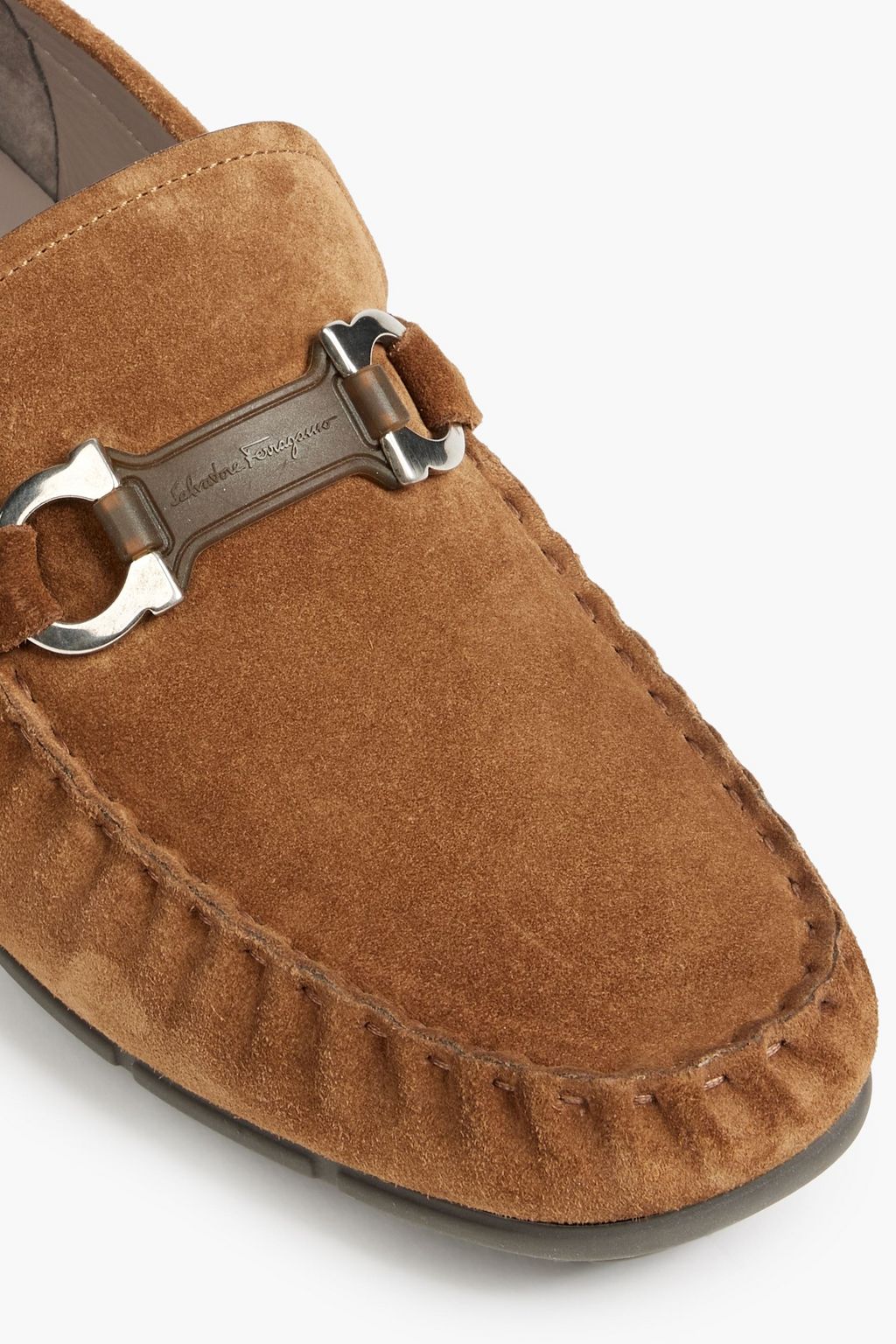 Salvatore Ferragamo - Tasby Suede Driving Shoes Brown - US 6.5