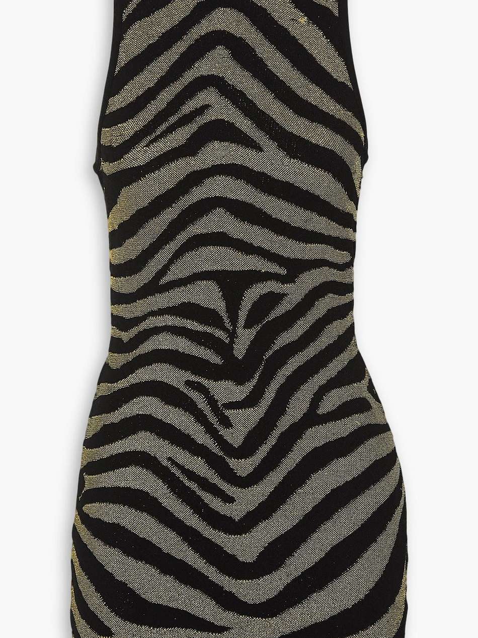 metallic jacquard-knit mini dress