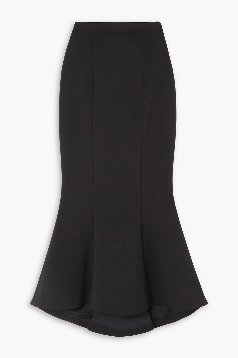 balmain - stretch-cotton midi skirt - black - fr 44
