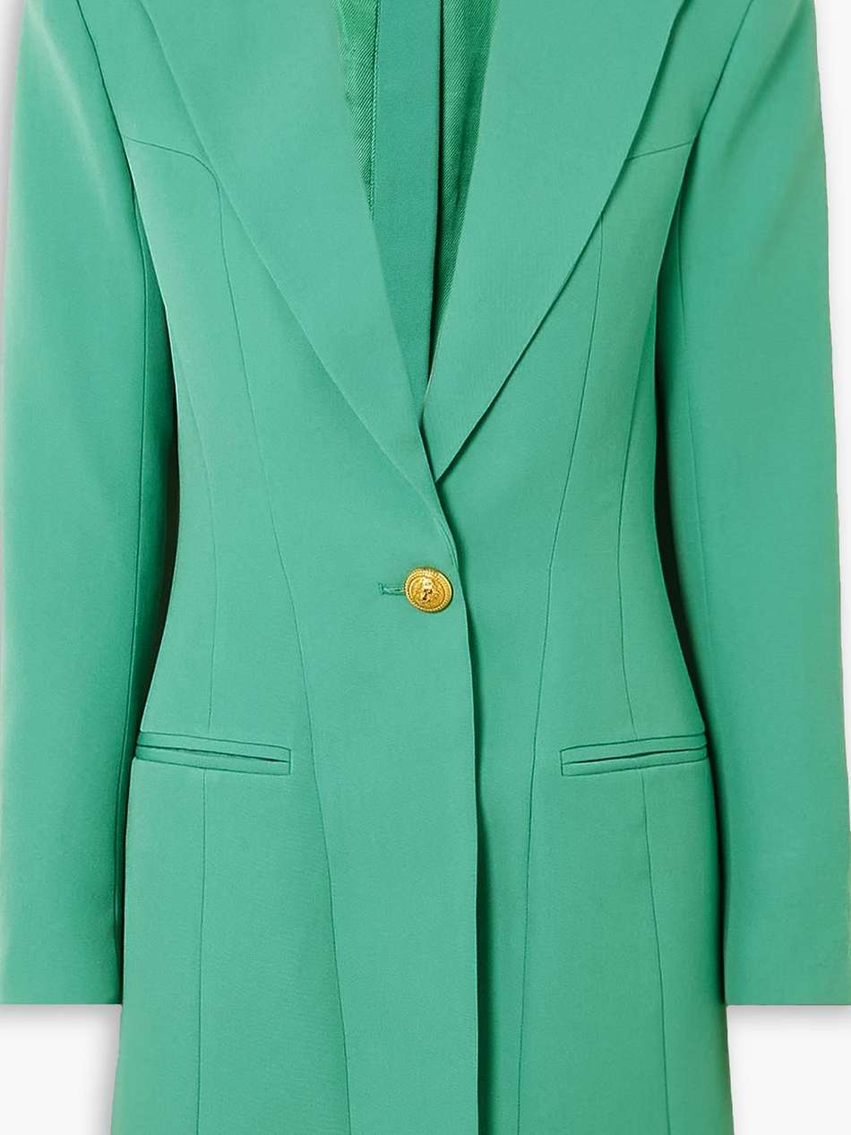 button-embellished wool mini dress